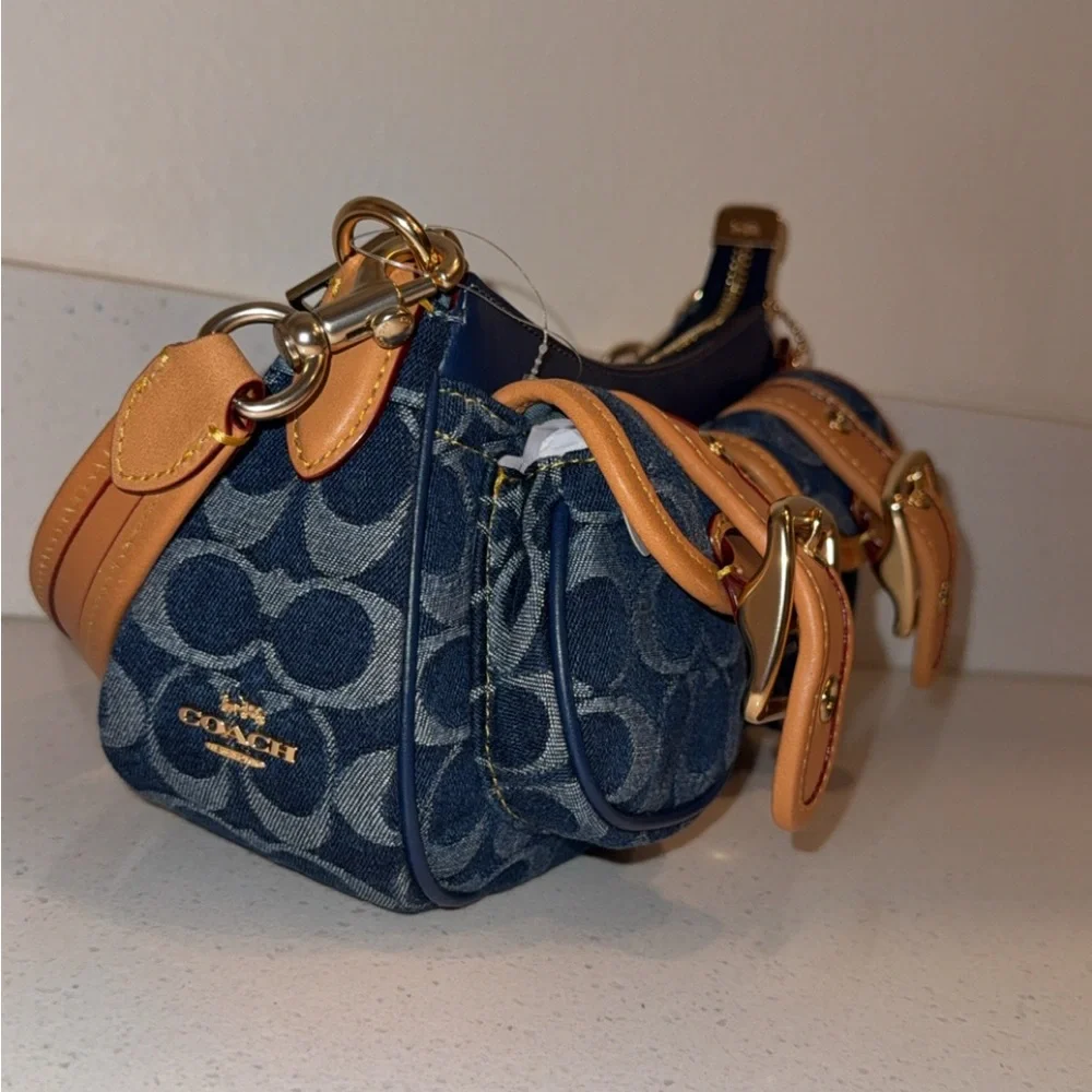 Denim Ashton Bag with Cherry charm...NWOT - Picture 5 of 12